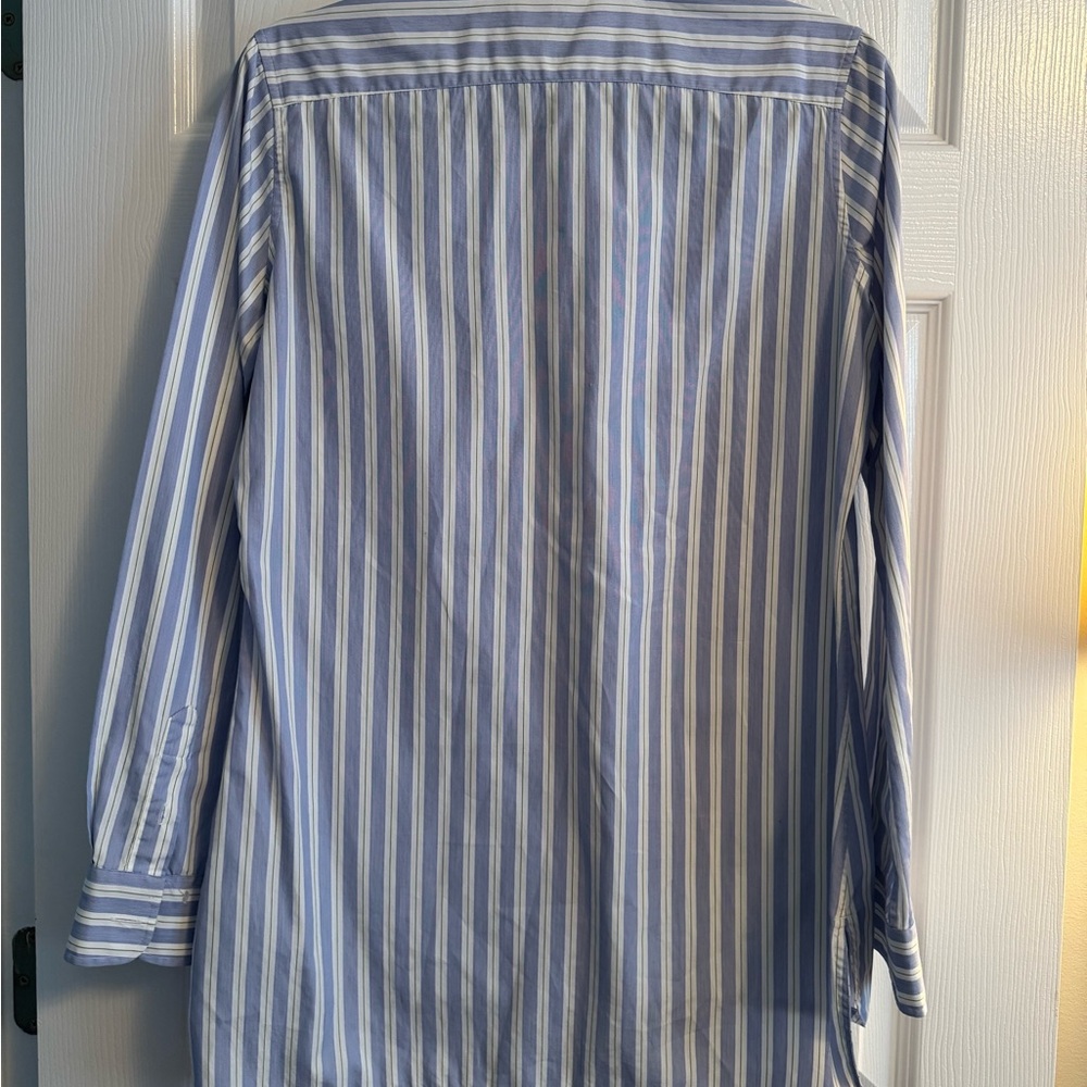 ANN MASHBURN Blue and White Striped Casual Shirt - Picture 6 of 6